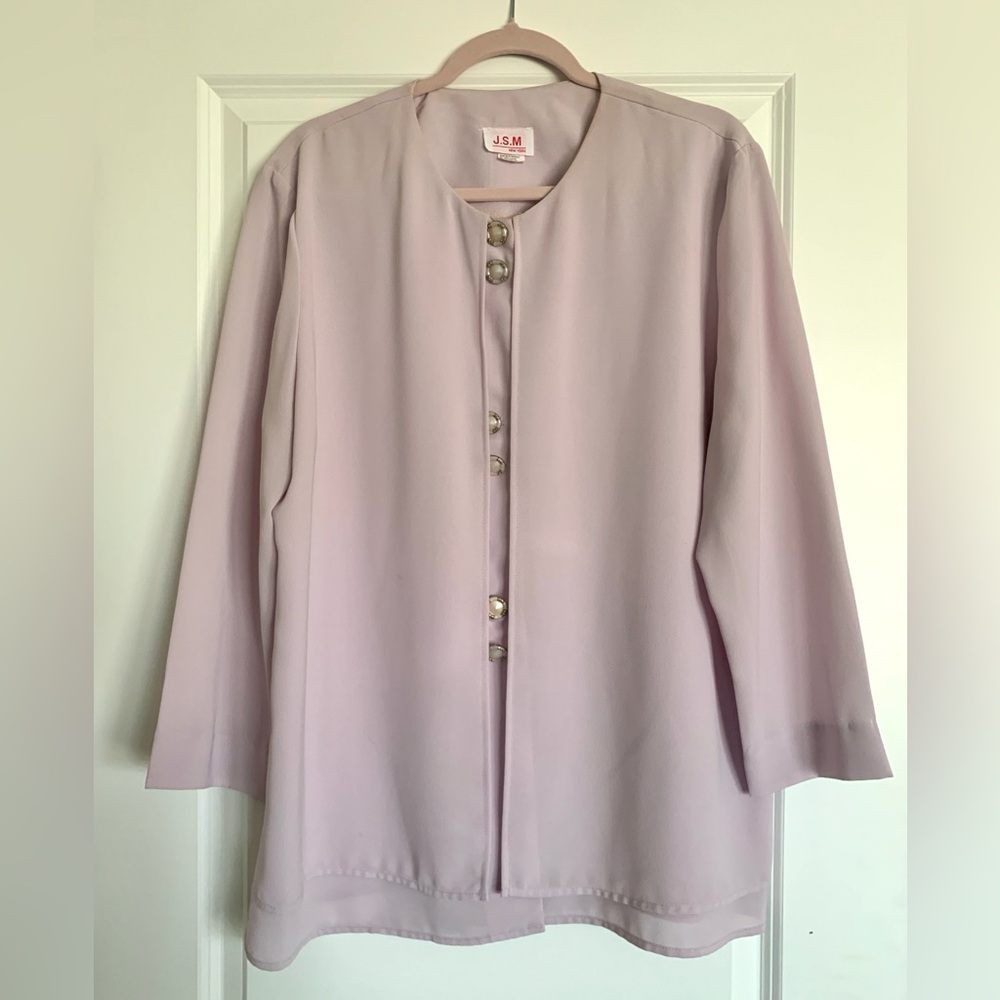 Vintage Lavender Front Button Blouse